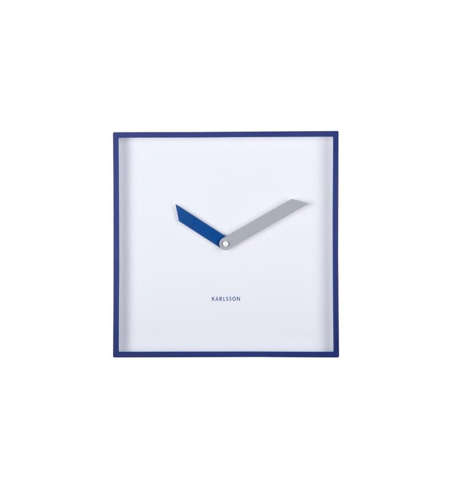 KARLSSON - Horloge murale Cool Retro Cuadrado 28,3 x 28.3 cm, bleu cobalt