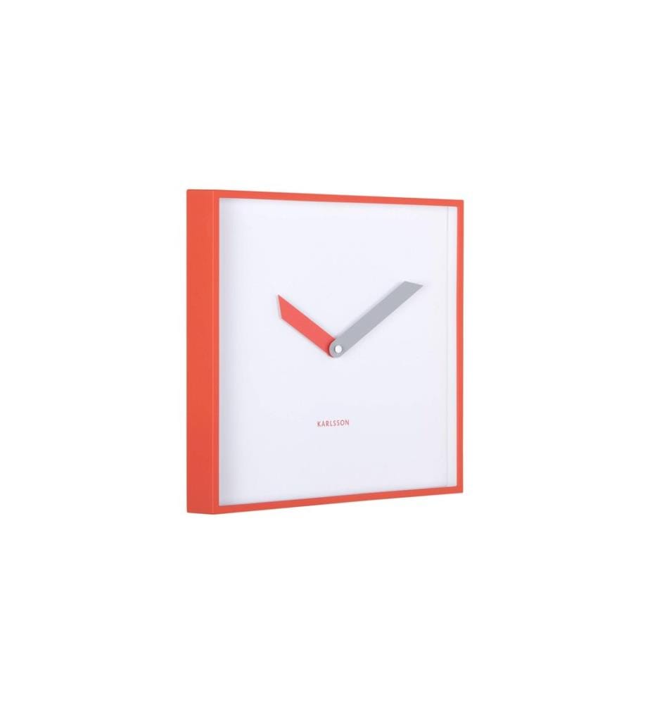 KARLSSON - Wanduhr Cool Retro Cuadrado 28,3 x 28.3 cm, Scharlachrot