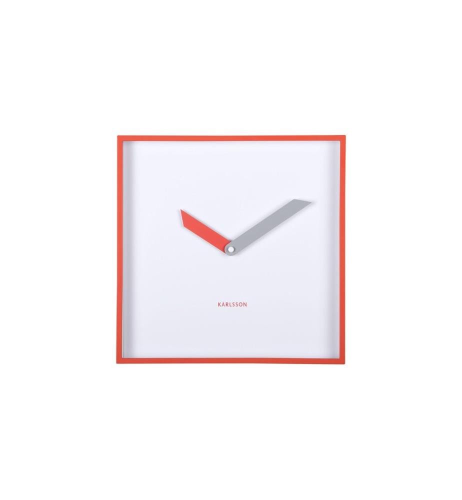 KARLSSON - Wanduhr Cool Retro Cuadrado 28,3 x 28.3 cm, Scharlachrot