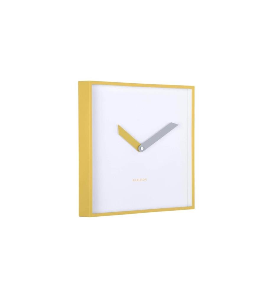 KARLSSON - Wanduhr Cool Retro Cuadrado 28,3 x 28.3 cm, Zitronengelb