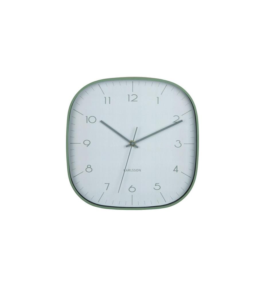 KARLSSON - Wanduhr Grato Cuadrado 29 x 29 cm, Graue Jade/Dschungelgrün