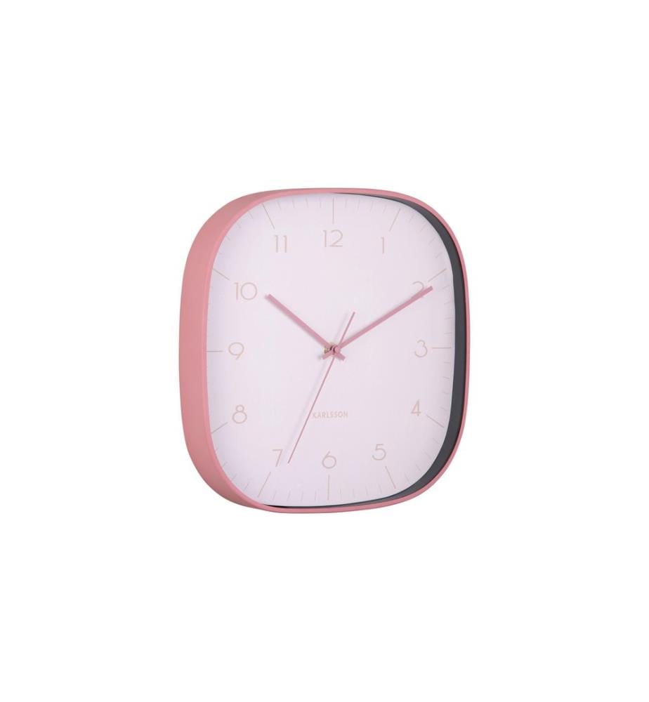 KARLSSON - Horloge murale Grato Cuadrado 29 x 29 cm, rose pâle/rose pâle