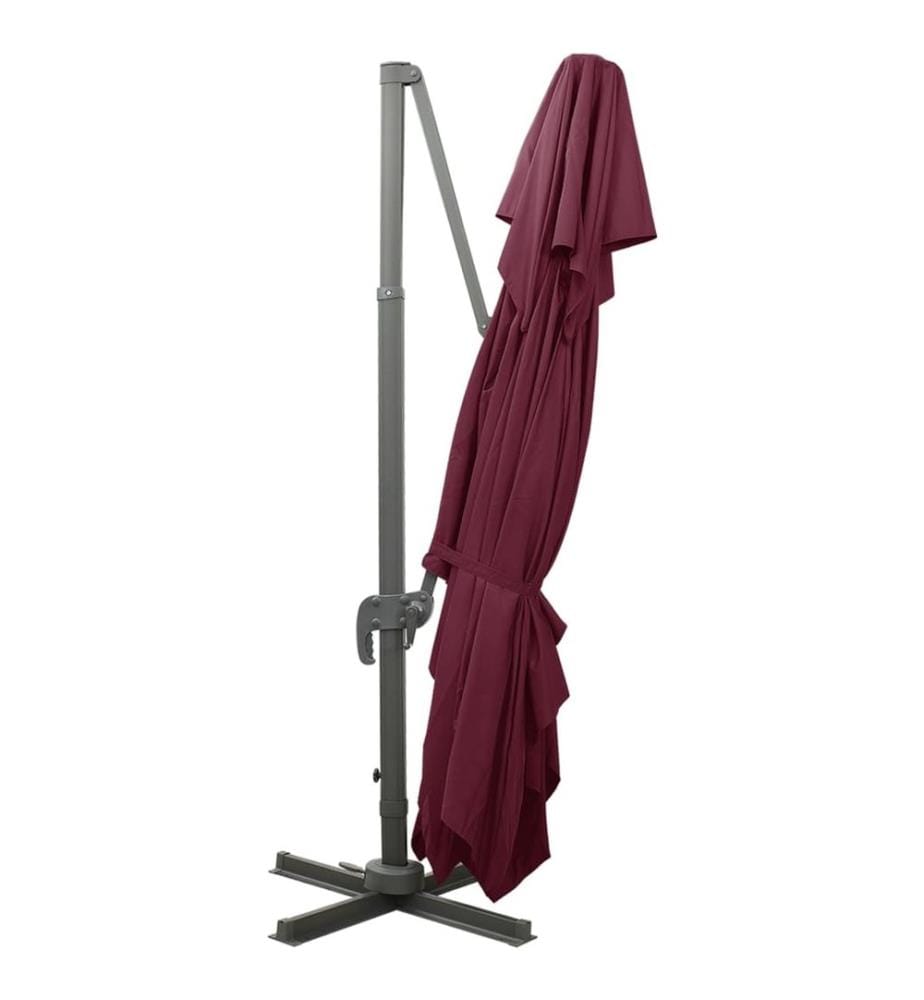 vidaXL Parasol de jardin déporté avec double dessus Bordeaux Rouge 400 x 300 cm