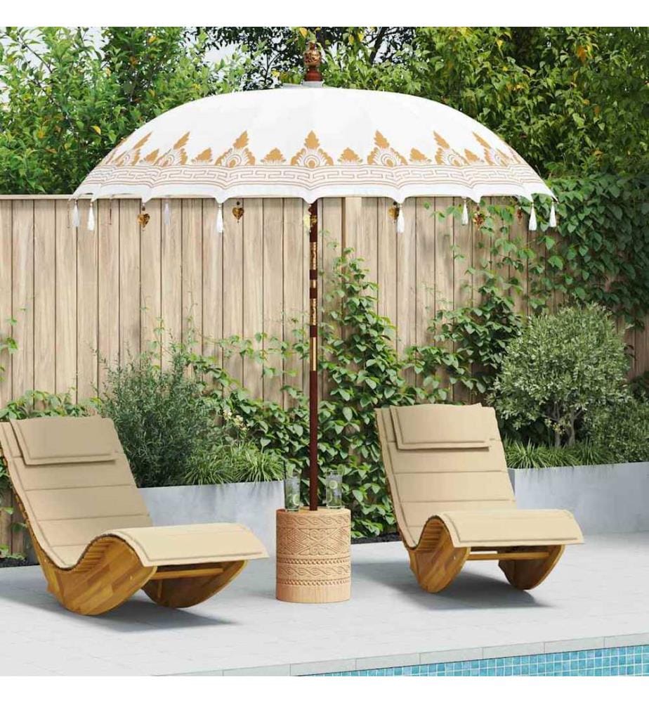 vidaXL Balinesischer Sonnenschirm Creme 215 x 215 x 260 cm