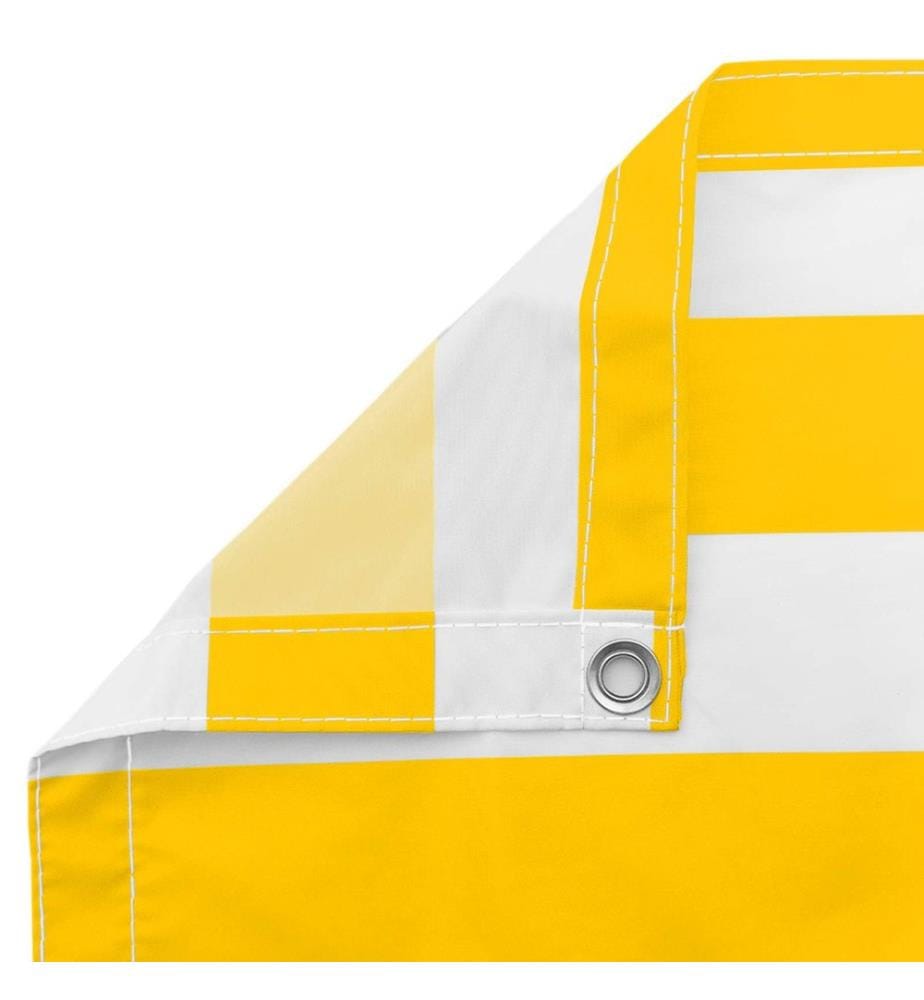 vidaXL Écran de balcon Jaune et blanc 100 x 600 cm Tissu Oxford