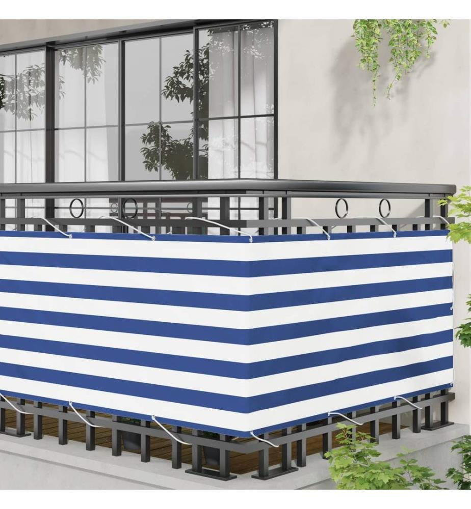 vidaXL Écran de balcon Bleu et Blanc 75 x 200 cm