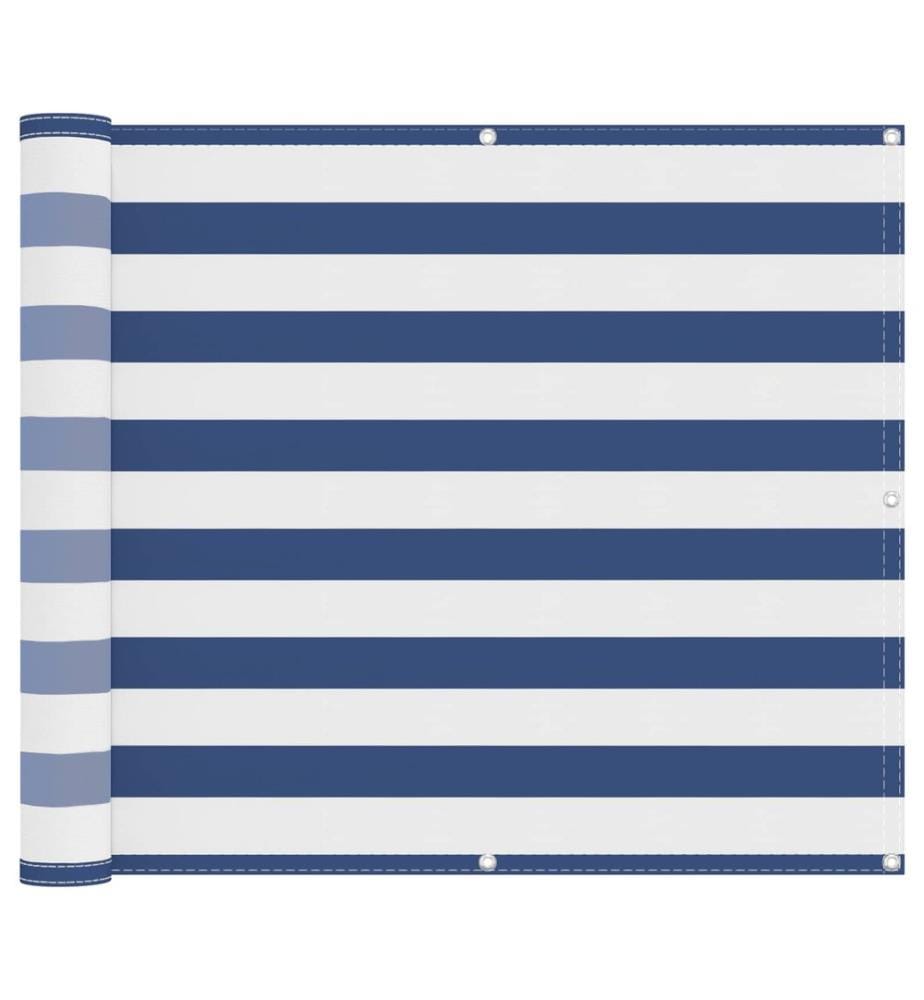 vidaXL Écran de balcon Bleu et Blanc 100 x 600 cm Tissu Oxford