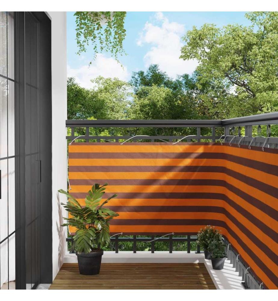 vidaXL Balkonsichtschutz Orange und Braun 90 x 200 cm