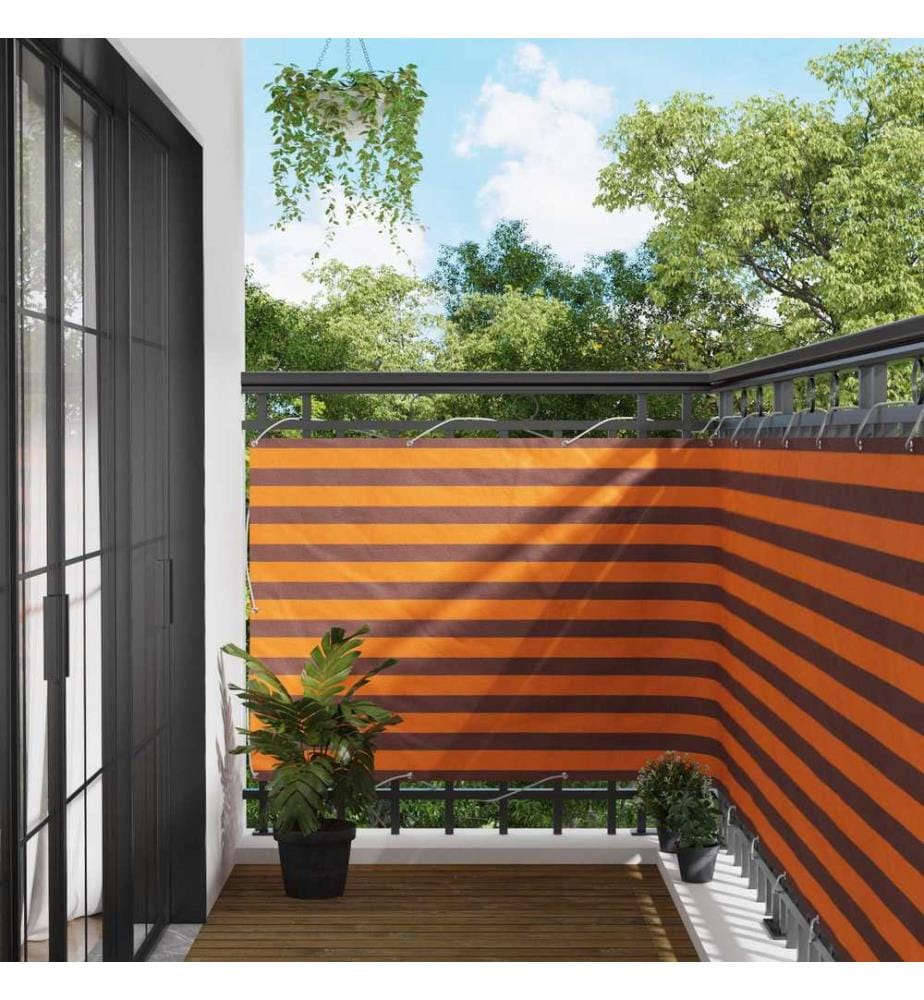 vidaXL Écran de balcon Orange et marron 110 x 400 cm Tissu Oxford