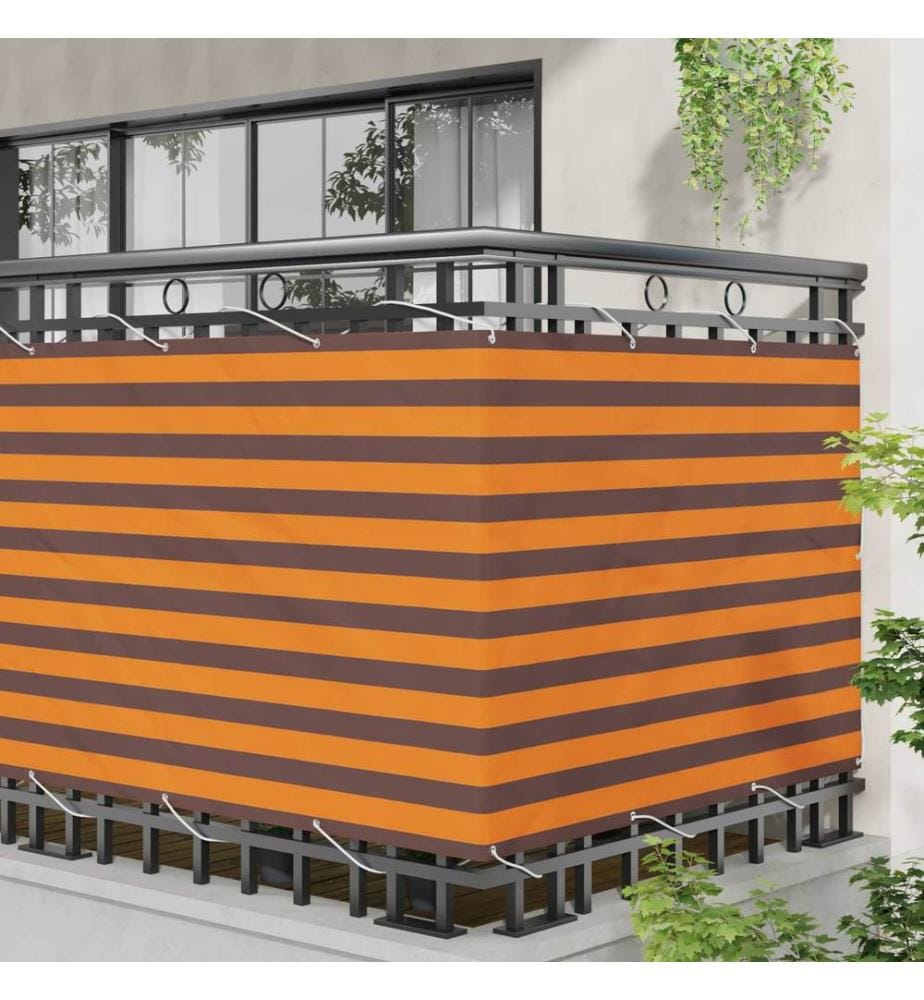 vidaXL Écran de balcon Orange et marron 110 x 400 cm Tissu Oxford
