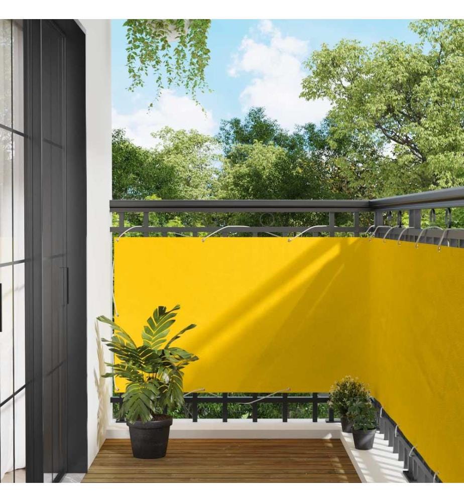 vidaXL Écran de balcon Jaune 100 x 600 cm Tissu Oxford