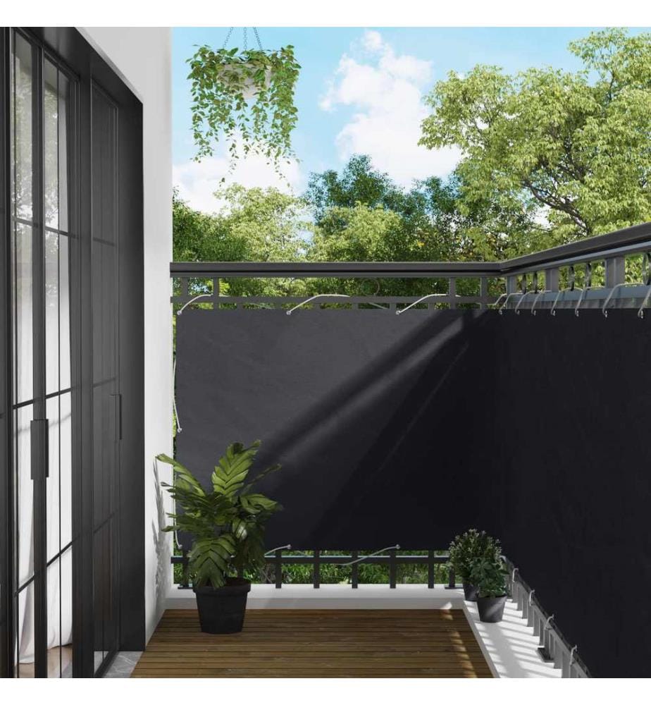 vidaXL Écran de balcon Noir 110 x 600 cm Tissu Oxford