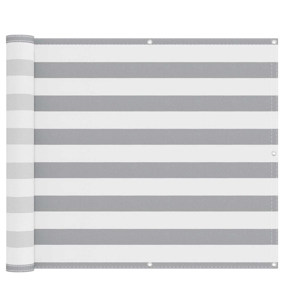 vidaXL Écran de balcon Gris clair et blanc 90 x 800 cm