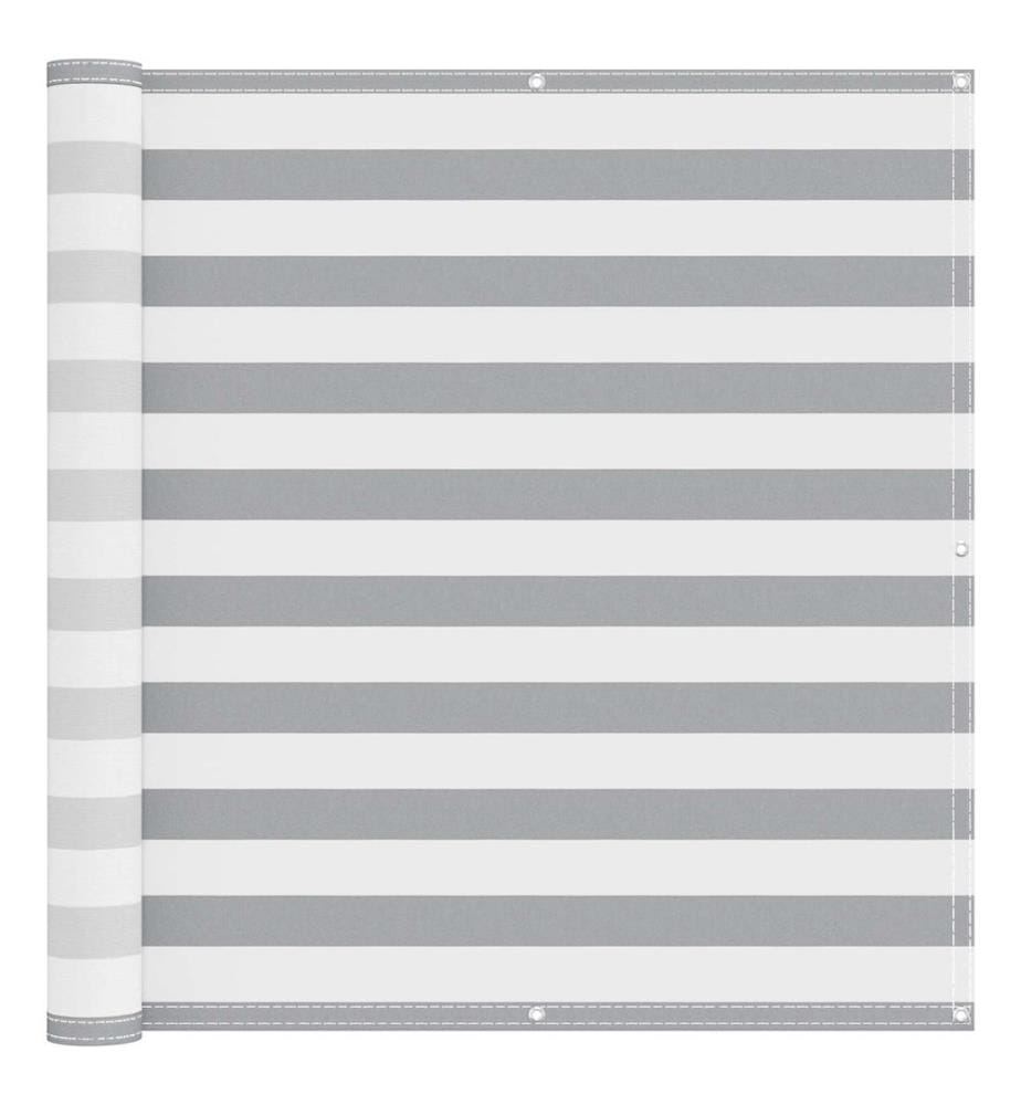 vidaXL Écran de balcon Gris clair et blanc 110 x 400 cm Tissu Oxford
