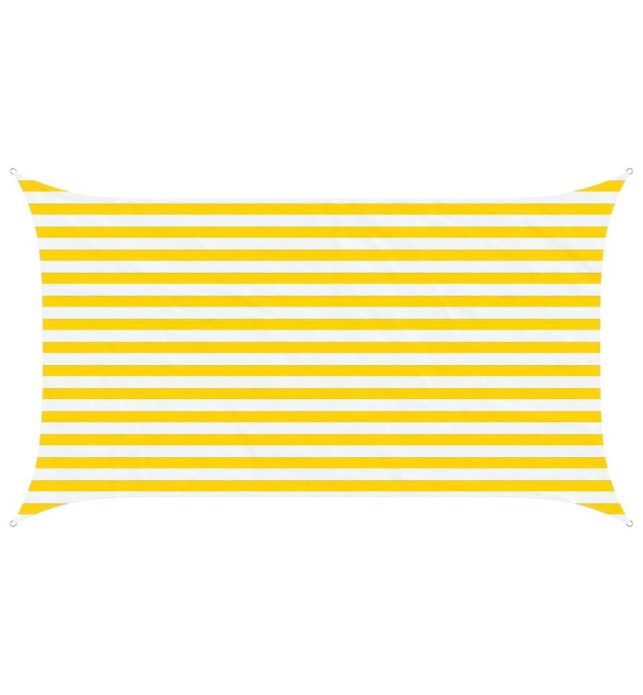 vidaXL Voile d'ombre Jaune et blanc 3,5 x 2 m 100 % polyester Oxford