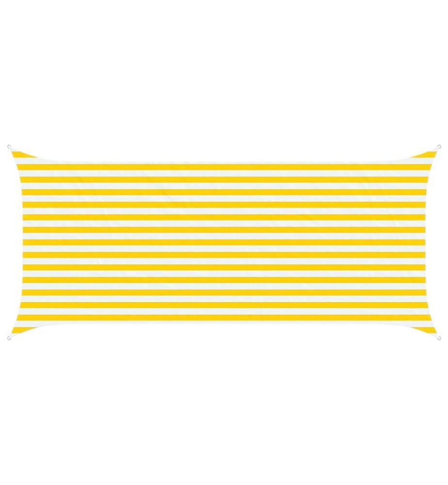 vidaXL Voile d'ombre Jaune et blanc 4,5 x 2 m 100 % polyester Oxford