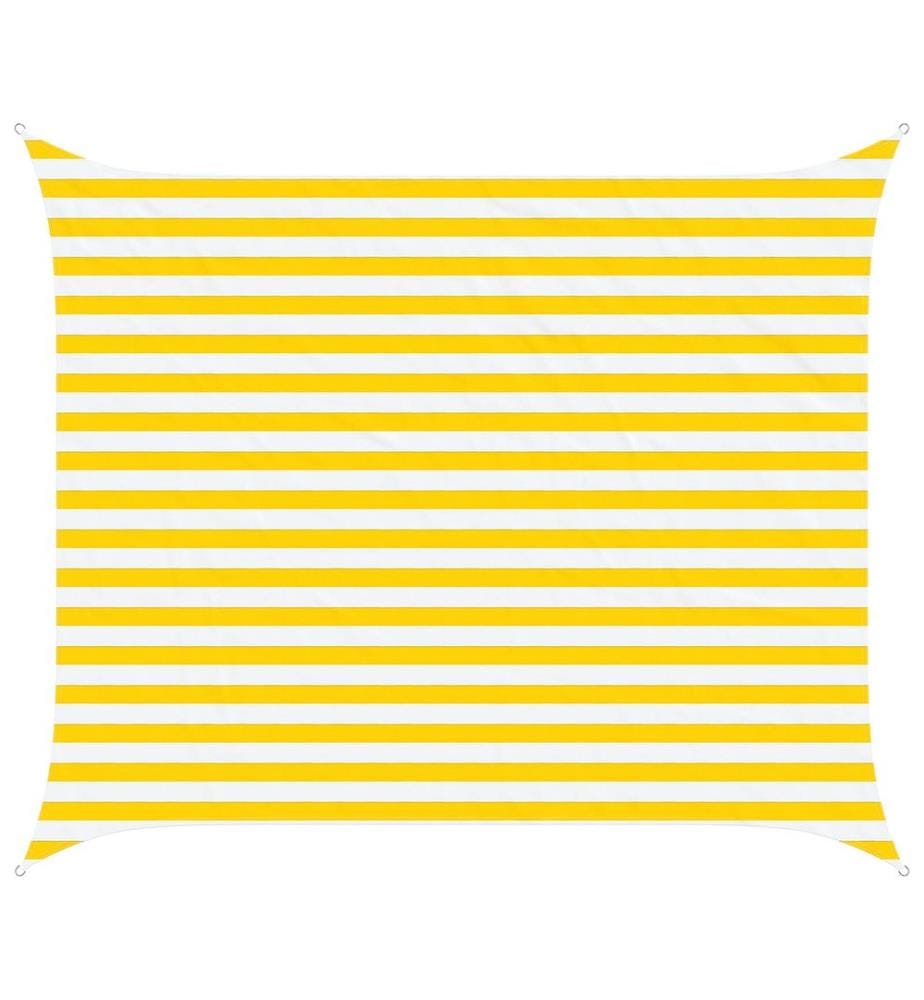 vidaXL Sonnensegel Gelb und Weiss 2,5 x 3 m 100 % Polyester Oxford