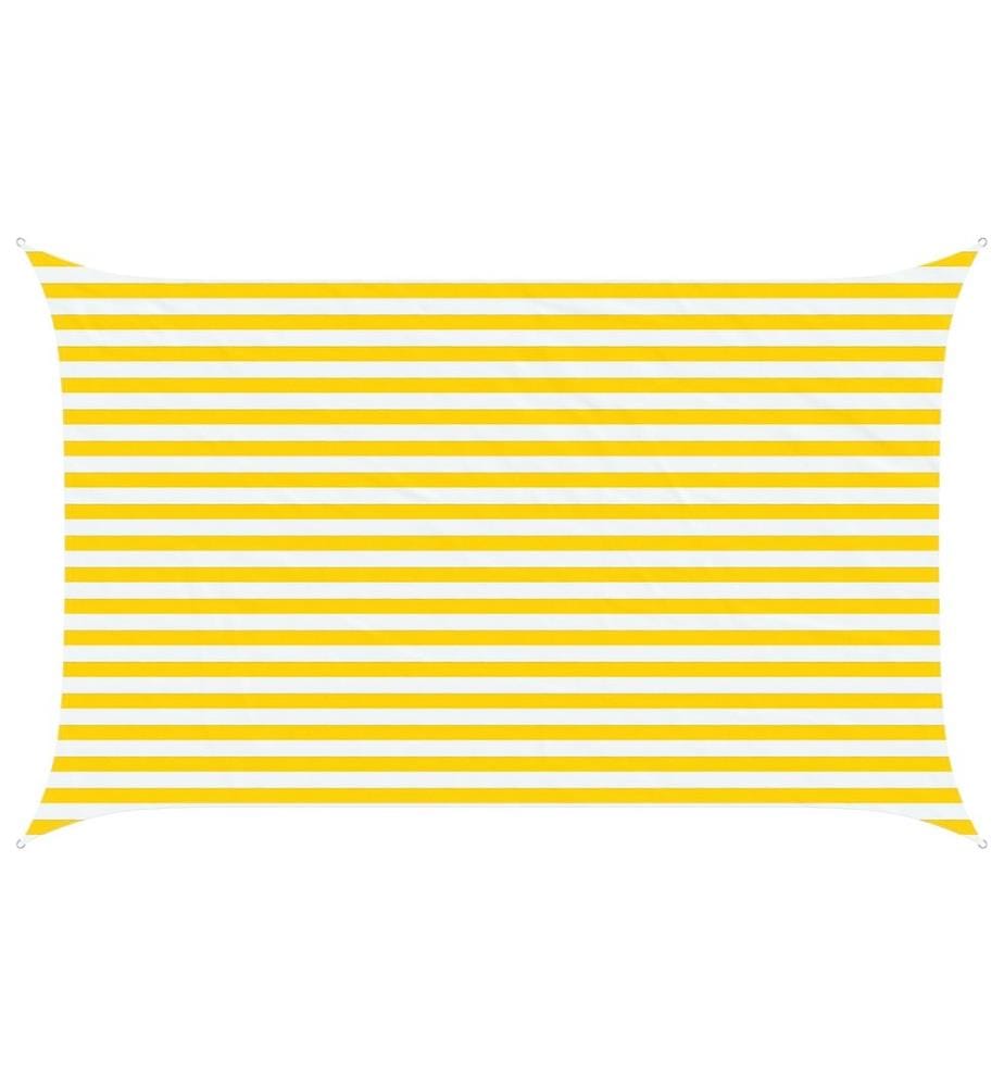 vidaXL Voile d'ombre Jaune et blanc 4 x 2,5 m 100 % polyester Oxford