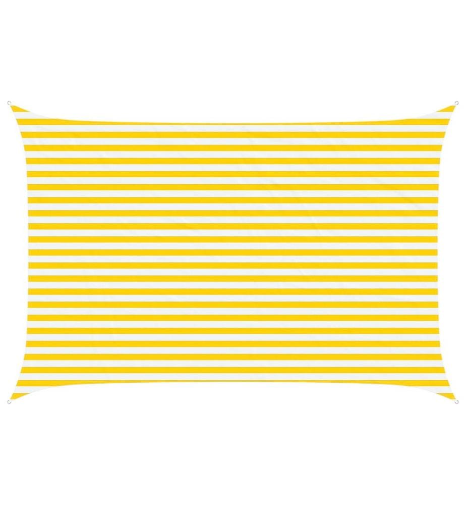 vidaXL Voile d'ombre Jaune et blanc 4,5 × 3 m 100 % polyester Oxford
