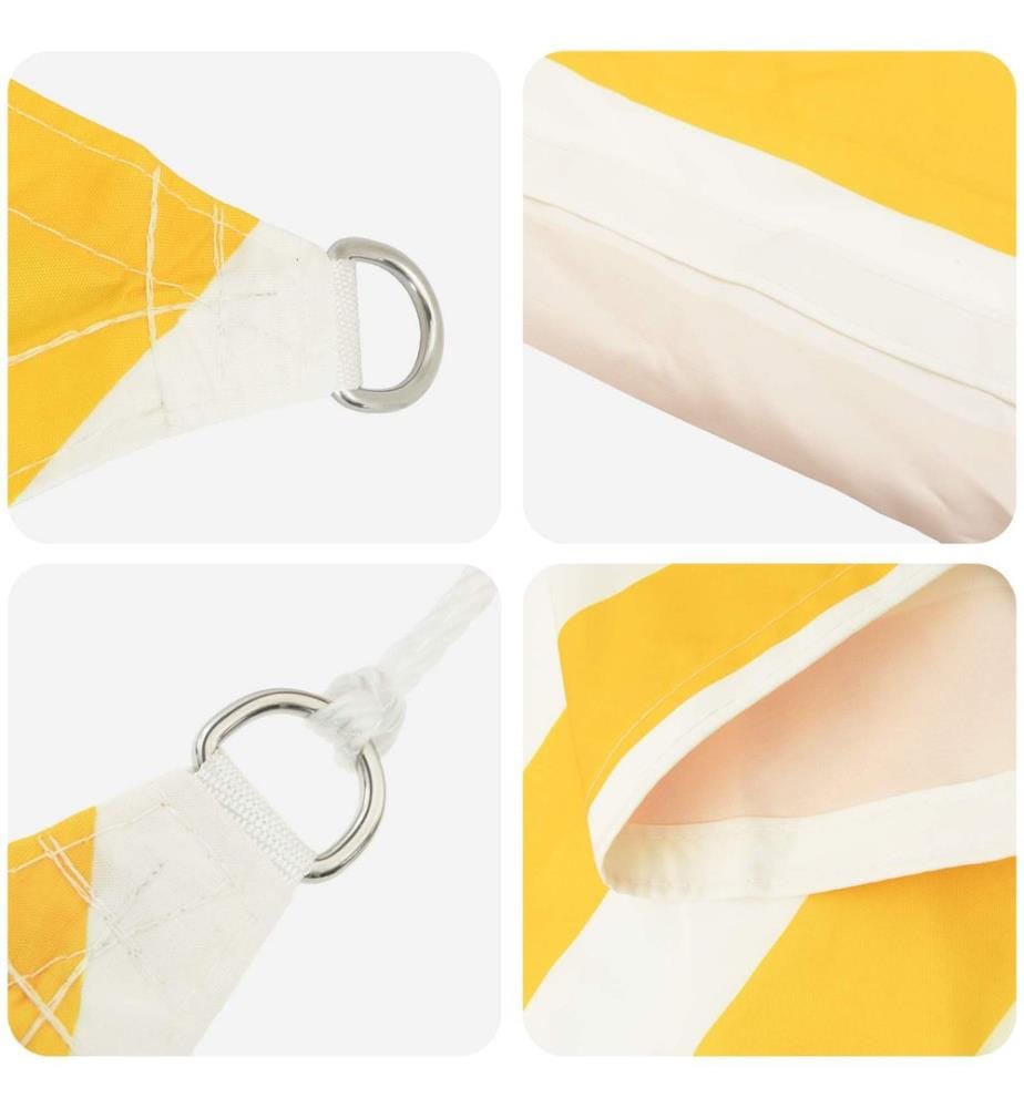vidaXL Voile d'ombre Jaune et blanc 5 x 3 m 100 % polyester Oxford