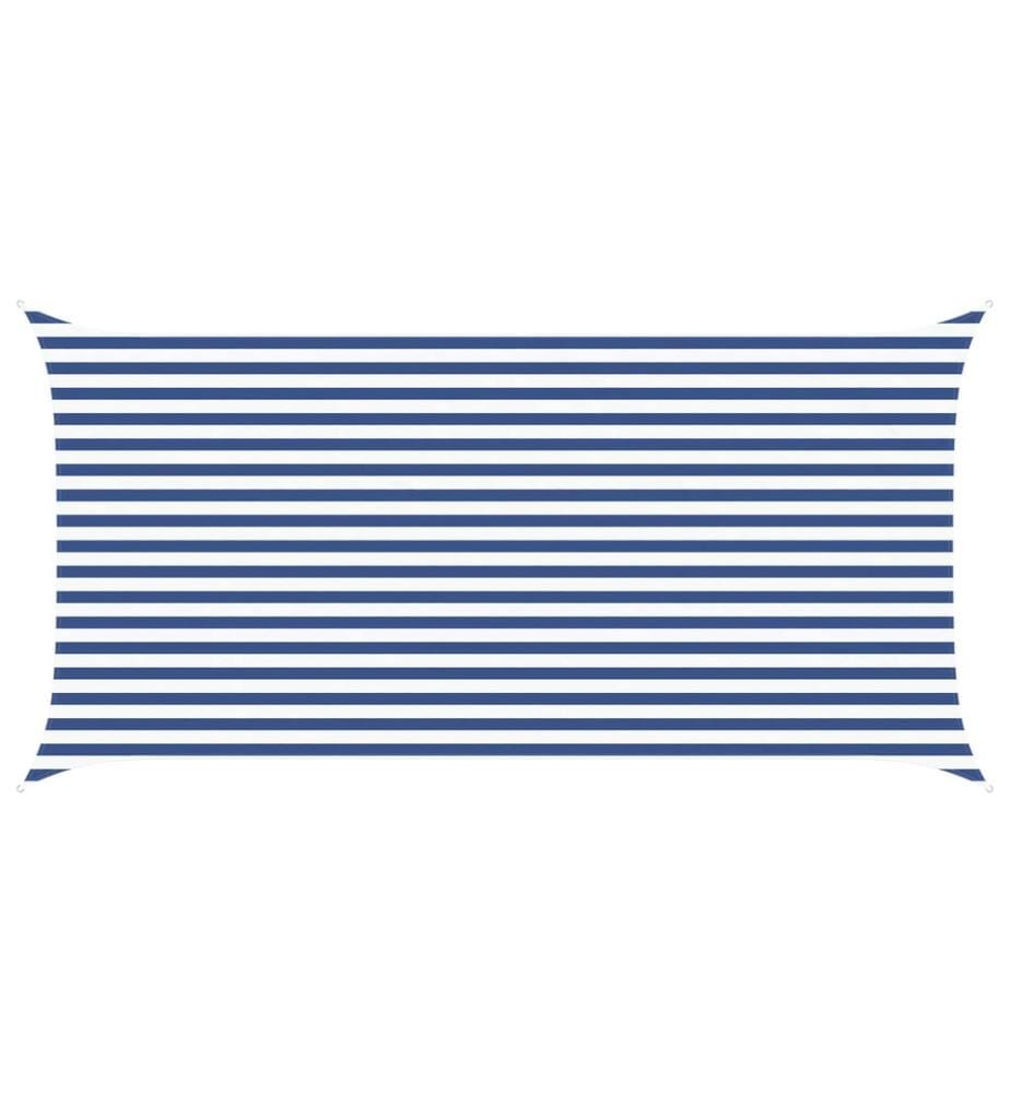 vidaXL Sonnensegel Blau und Weiss 5 x 2,5 m 100 % Polyester Oxford