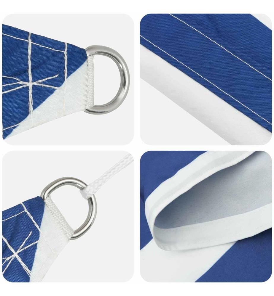 vidaXL Voile d'ombre Bleu et Blanc 5 x 3 m 100 % polyester Oxford
