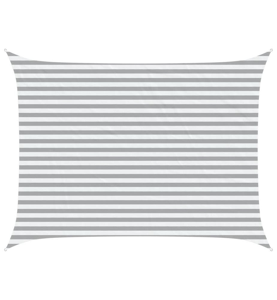 vidaXL Sonnensegel Hellgrau und Weiss 4 x 3 m 100 % Polyester Oxford