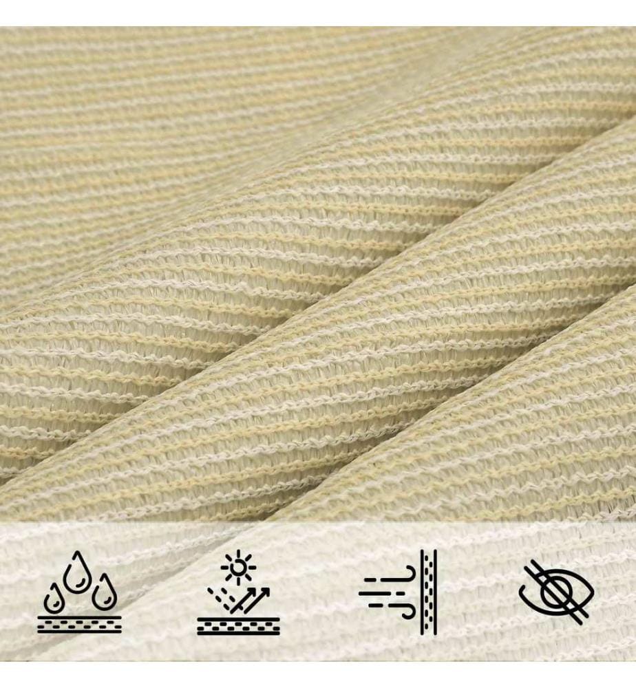 vidaXL Voile d'ombre Beige 2 x 6 m HDPE