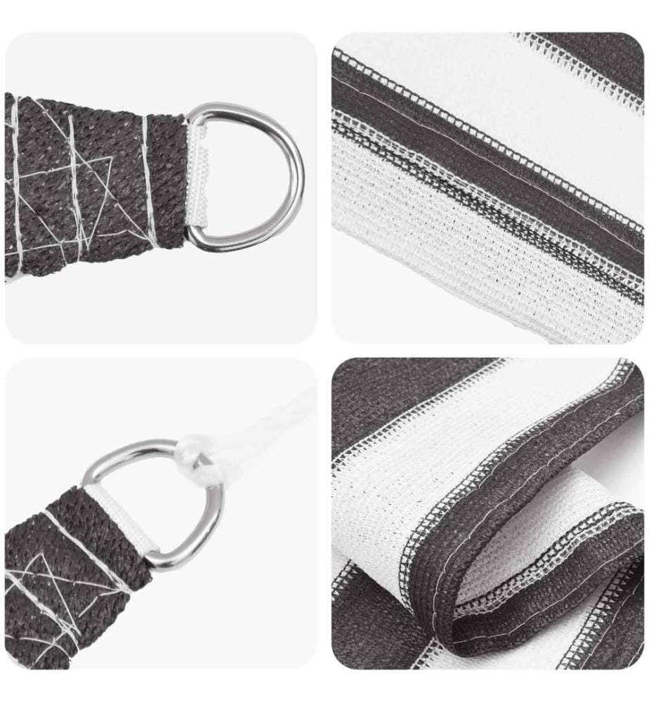 vidaXL Voile d'ombre Anthracite et blanc 6 x 6 m HDPE