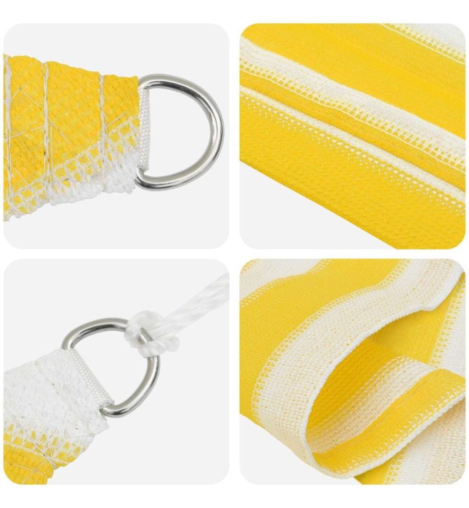 vidaXL Voile d'ombre Jaune et blanc 4 x 4 m HDPE