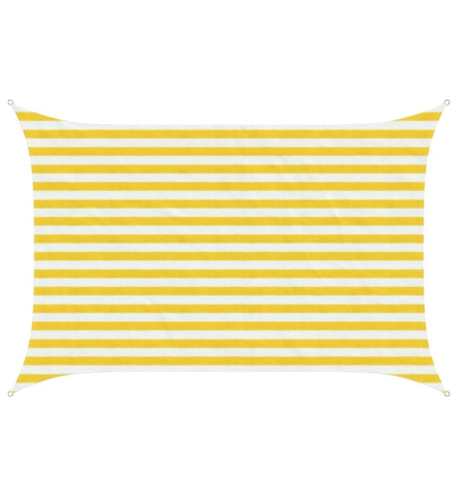 vidaXL Voile d'ombre Jaune et blanc 2 x 2,5 m HDPE