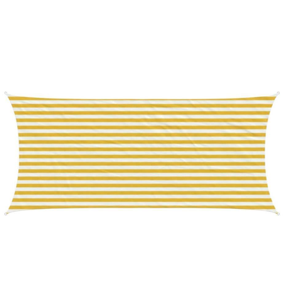 vidaXL Voile d'ombre Jaune et blanc 2 x 4,5 m HDPE