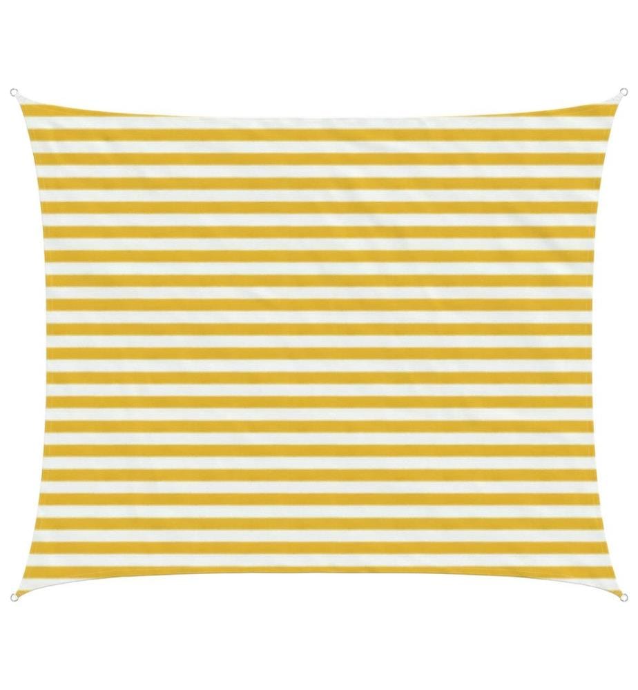 vidaXL Voile d'ombre Jaune et blanc 2,5 x 4 m HDPE