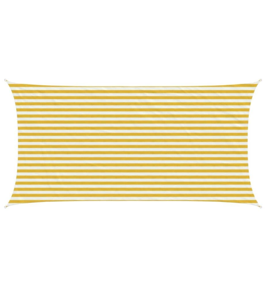 vidaXL Voile d'ombre Jaune et blanc 2,5 x 5 m HDPE