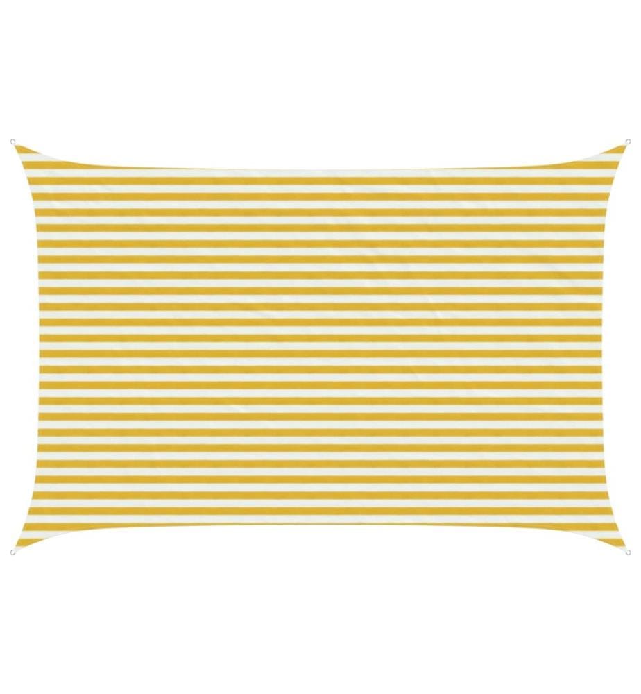 vidaXL Voile d'ombre Jaune et blanc 3 x 5 m HDPE