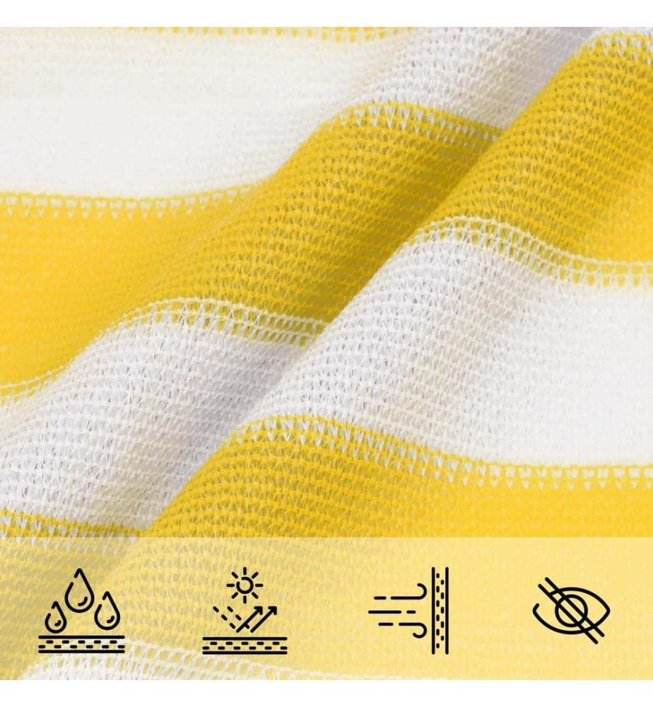 vidaXL Voile d'ombre Jaune et blanc 3 x 5 m HDPE