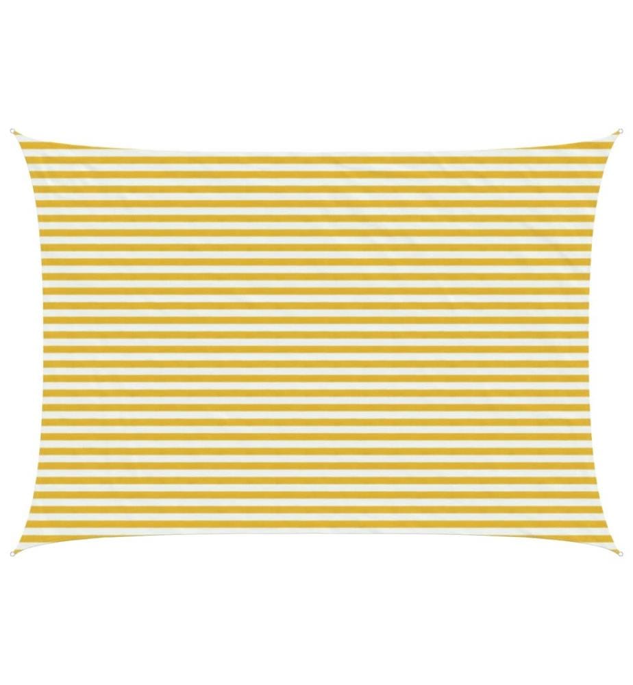 vidaXL Voile d'ombre Jaune et blanc 3 x 6 m HDPE