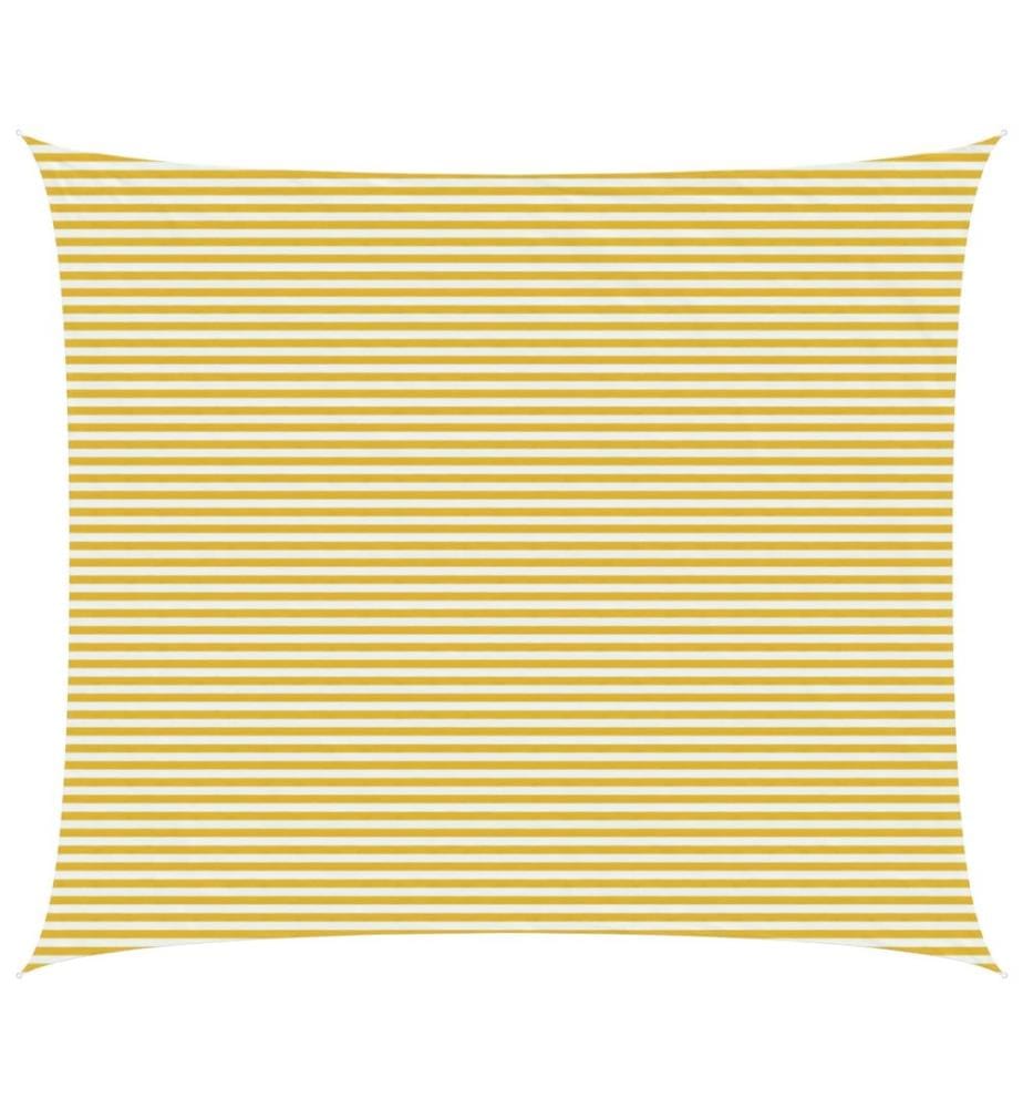 vidaXL Voile d'ombre Jaune et blanc 6 x 7 m HDPE