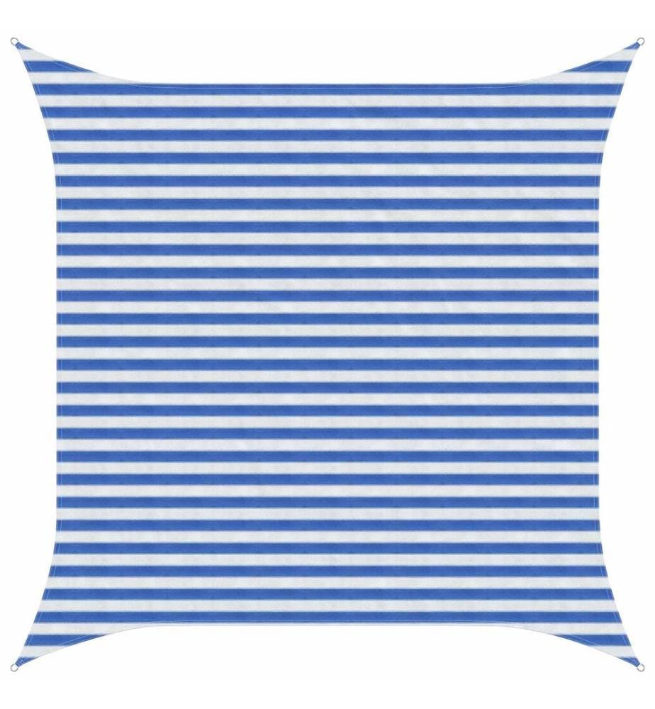 vidaXL Voile d'ombre Bleu et Blanc 3,6 x 3,6 m HDPE