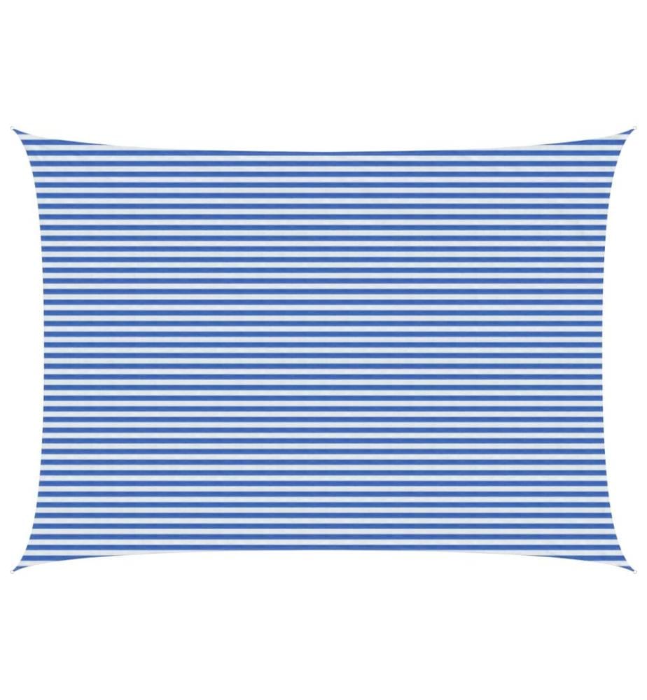 vidaXL Voile d'ombre Bleu et Blanc 5 x 8 m HDPE