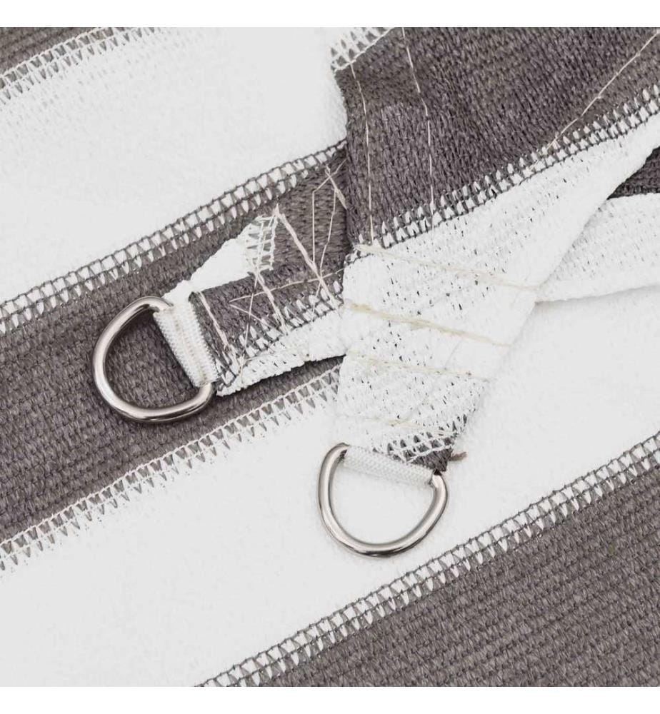 vidaXL Voile d'ombre Gris clair et blanc 4 x 5 m HDPE