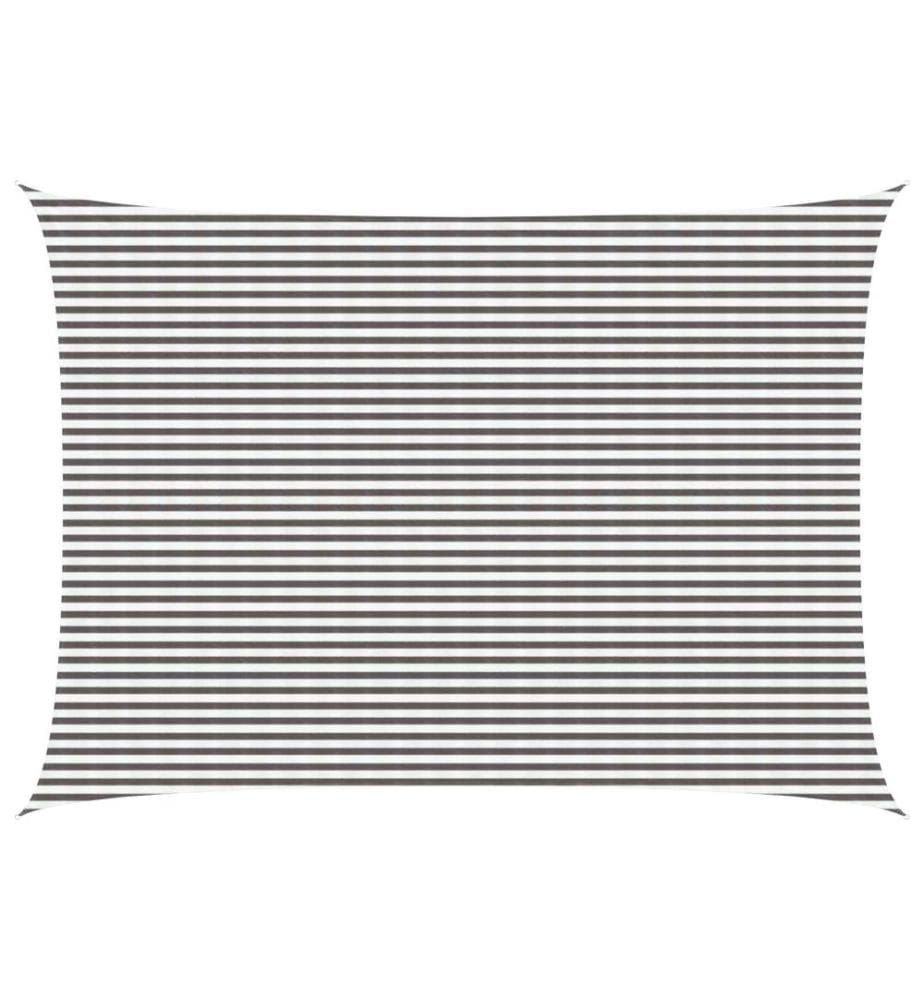 vidaXL Voile d'ombre Gris clair et blanc 5 x 6 m HDPE