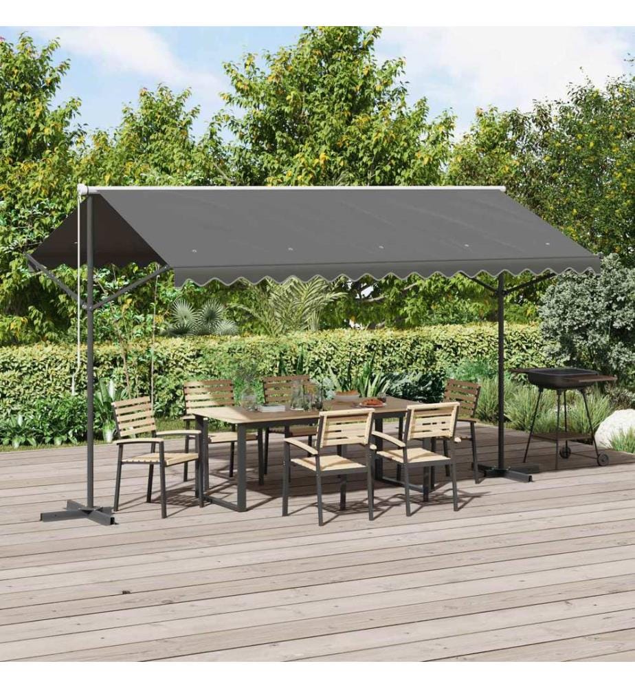 vidaXL Free Standing Awning Grau 4 x 3 m Polyester