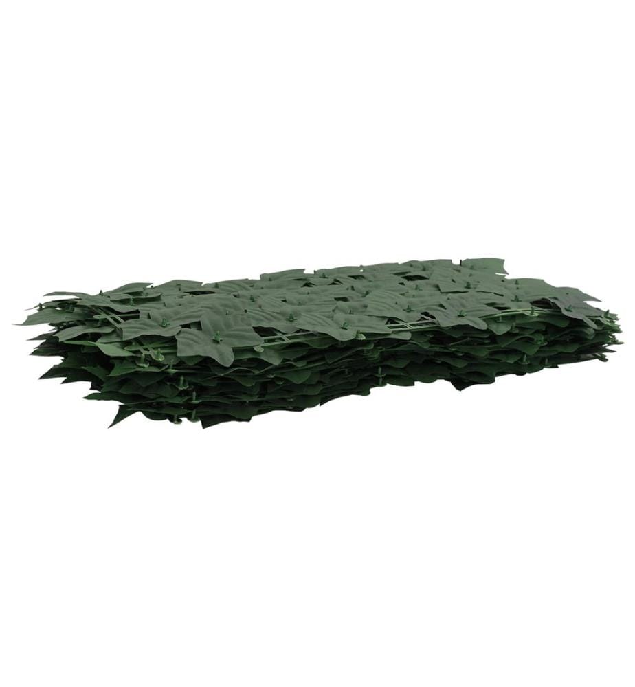 vidaXL Écran de balcon avec feuilles Vert foncé 200 x 100 cm