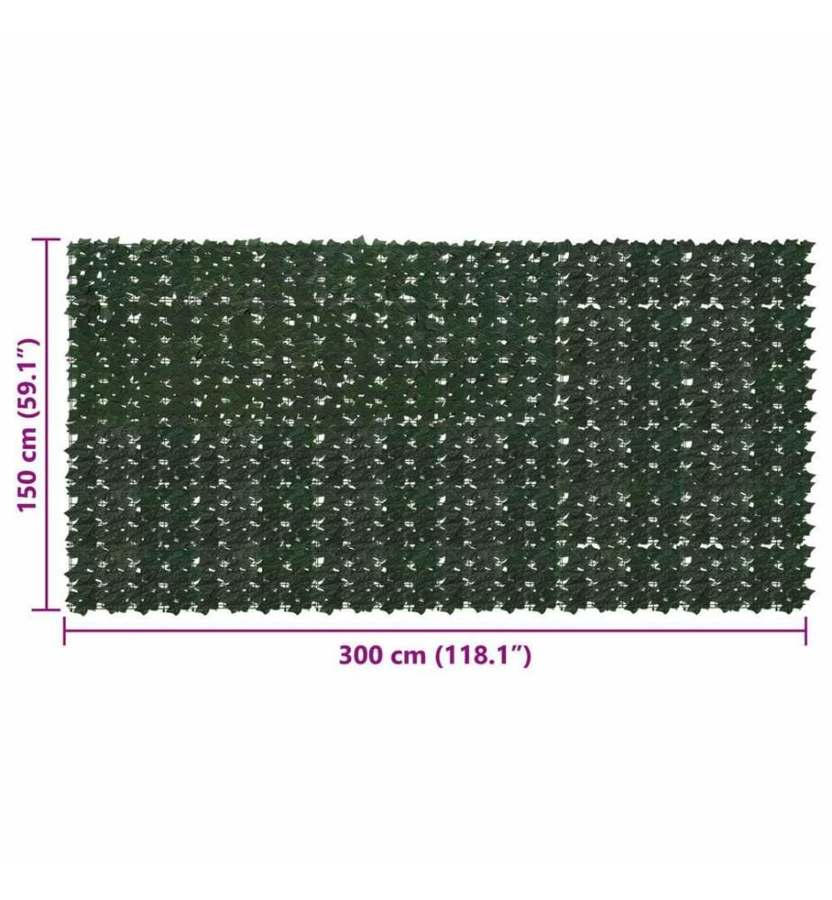 vidaXL Écran de balcon avec feuilles Vert foncé 300 x 150 cm