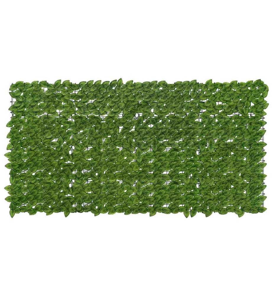 vidaXL Balcony Screen with Leaves Grün und Gelb 200 x 100 cm