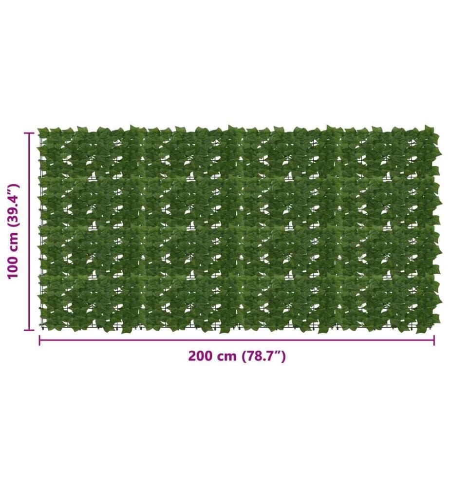 vidaXL Écran de balcon avec feuilles Vert 200 x 100 cm