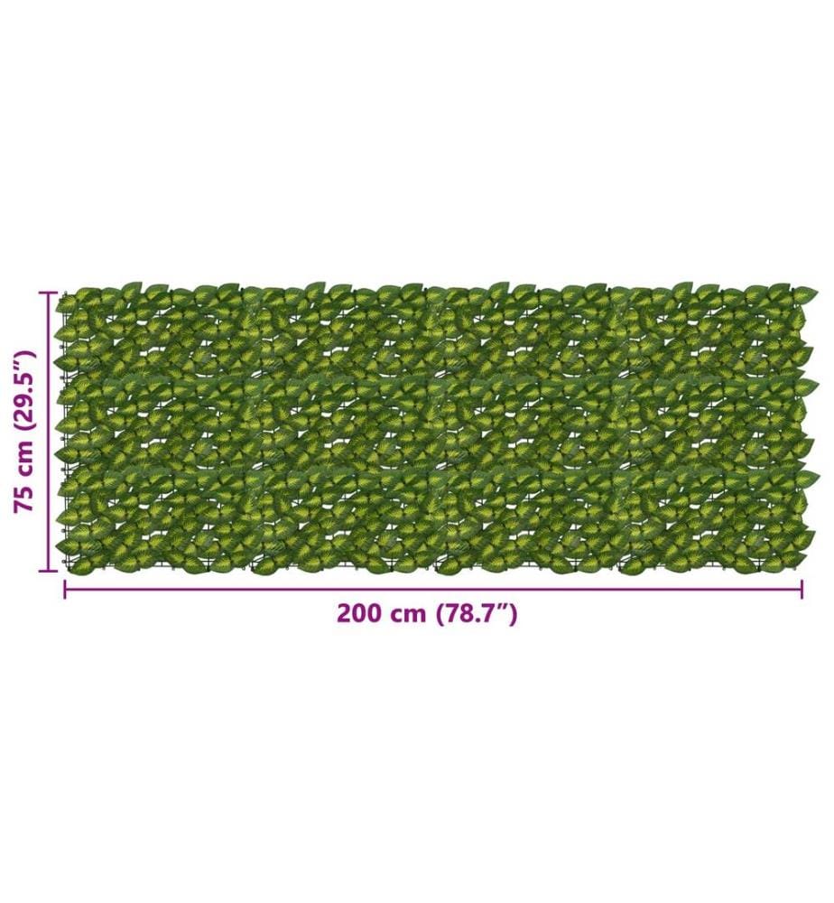 vidaXL Écran de balcon avec feuilles Vert et jaune 200 x 75 cm