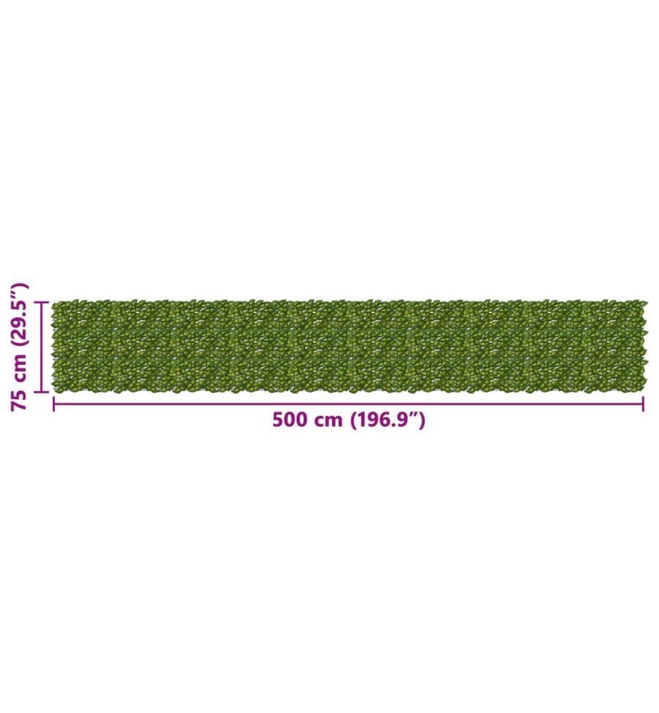 vidaXL Écran de balcon avec feuilles Vert et jaune 500 x 75 cm