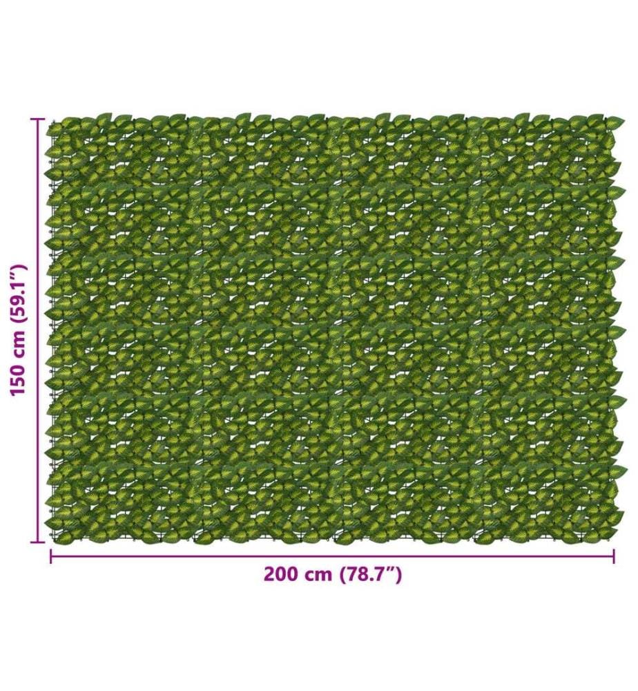 vidaXL Écran de balcon avec feuilles Vert et jaune 200 x 150 cm